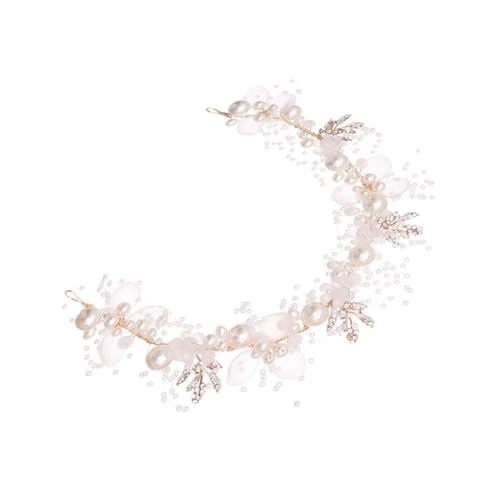 WRITWAA Blumenhaarband Mit Perlen Für Damen Braut Stirnband Kopfschmuck Für Hochzeit Exquisiter Schmuck Für Frauen von WRITWAA