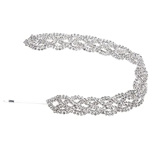 WRITWAA Strass Haarband Kopfstück Clip Haarband Damen Frisur Accessoire Pferdeschwanz Haarteilkette Schmuck Für Hochzeit Party von WRITWAA