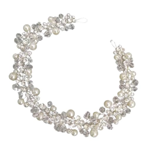 WRITWAA Kopfschmuck Hochzeit Perlen Stirnband Mit Für Braut Haarschmuck Damen Brautschmuck Strass Kopfbedeckung von WRITWAA