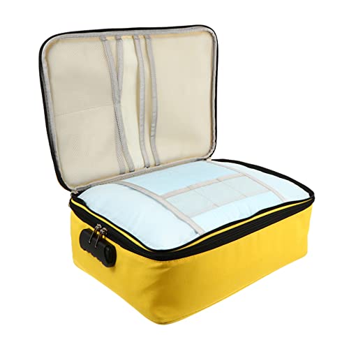 WRITWAA Tasche Mit Doppeltem Reißverschluss Kartenhalter Große Aufbewahrungstasche Für Dokumente Und Karten Leicht Zu Finden von WRITWAA