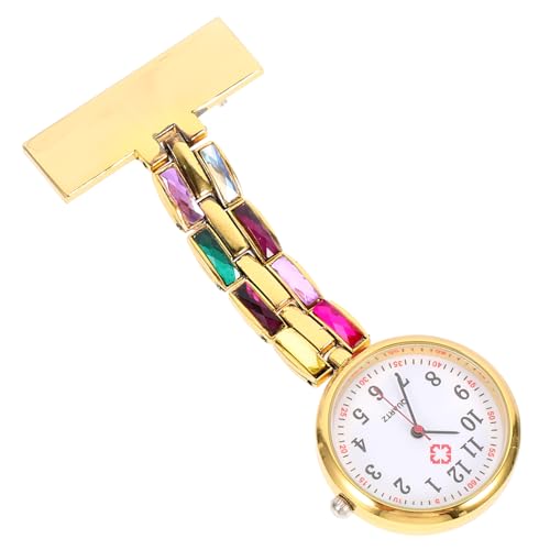 WRITWAA Hängende Krankenschwesteruhr Mit Strasssteinen Fob Uhr Für Ärzte Pflegepersonal Und Studenten Praktische Analoguhr Mit Stabiler Anstecknadel Für Täglichen Gebrauch von WRITWAA