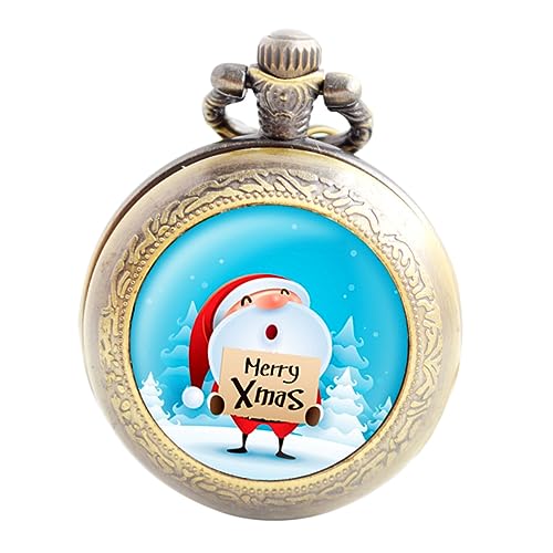 WRITWAA Vintage Weihnachts-taschenuhr Mit Kette Rustikales Design Für Damen Und Herren Als Festlicher Schmuck Oder Langlebig Und Sicher Mit Halskette von WRITWAA