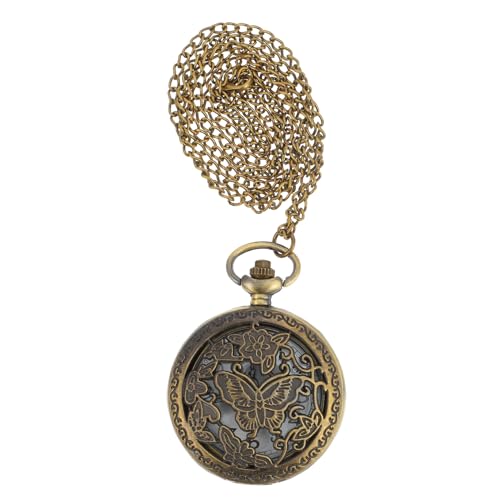 WRITWAA Hängende Taschenuhr Retro Gekettete Clamshell Uhr Hohles Design Uhr Digitale Uhrenoptik Für Herren Und Damen von WRITWAA