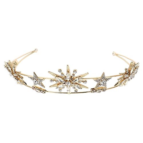 WRITWAA Elegante Brautkrone mit Funkelnden Sternen Strahlender Hochzeit Haarschmuck Zarte Tiara für Festliche Anlässe Langlebiges Material Stilvolles Design für Mädchen und Bräute von WRITWAA