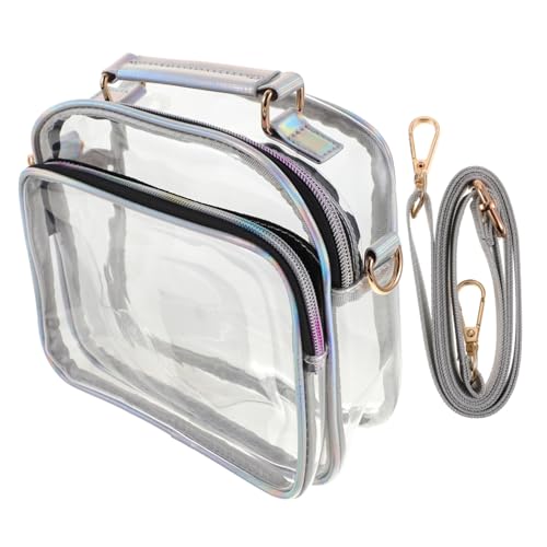WRITWAA Transparente PVC Crossbody Umhängetasche Klein Verstellbar für Stadion Konzert Damen Modische Schultertasche Klar Elegant Vielseitig für Alltag Reise von WRITWAA