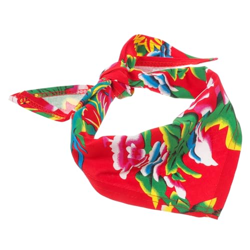 WRITWAA Trendiges Dreieckiges Sport Bandana aus Leichtem Stoff mit Floralem Print Atmungsaktiv und Vielseitig für Radfahrer Fitness und Hip Hop Stil Modisches Kopftuch in Rot für Damen von WRITWAA