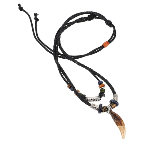 WRITWAA Tribal Shark Zahn Halskette Unisex Geflochtene Seil Handmade Boho Schmuck Für Männer Und Vielseitige Strickketten Alternative Langlebig Und Modisch von WRITWAA