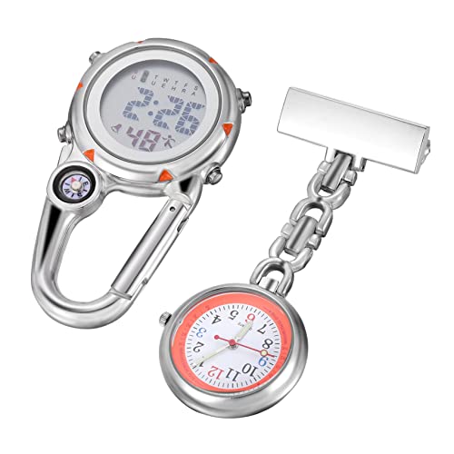 WRITWAA 2stücke Pack Krankenschwester Uhr Digitale Taschenuhr Clip Uhr Outdoor von WRITWAA