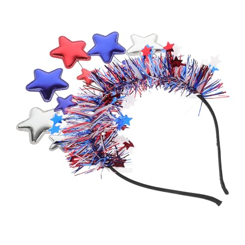 WRITWAA Unabhängigkeitstag Stirnband Kopfschmuck Mit Spitzen Sternen Cosplay Party Accessoire Für Frauen Stern-stirnband Für Festivals von WRITWAA