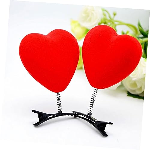 WRITWAA Valentinstag Herz Haarreif und Haarklammern Teilig Rote Herzform Leicht und Komfortabel Haarschmuck für Mädchen Party Masquerade Festtagsdeko von WRITWAA