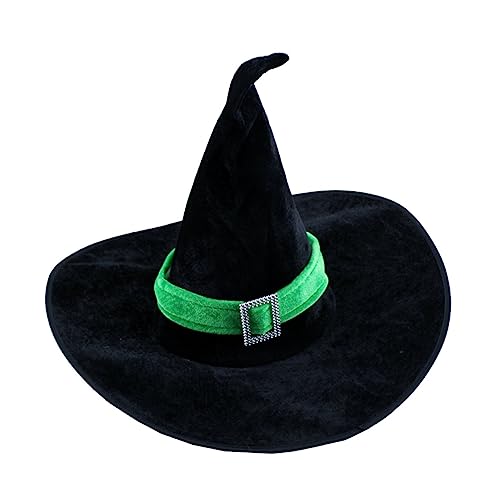 WRITWAA Velour Hexenhut Schwarz und Grün Halloween Kostüm Accessoire Sorceress Party Hut Karneval und Verkleidung Damen Hexenkostüm Zubehör Zufällige Farbe Zufällige Farbe von WRITWAA