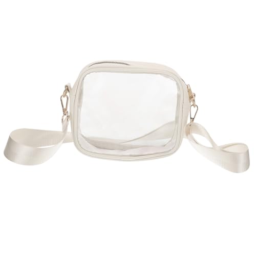 WRITWAA Verstellbare Abnehmbare Transparente Crossbody Belt Bag aus Robustem PVC Kleine Schultertasche für Musikveranstaltungen und Sportevents Leichte Praktische Umhängetasche in Weiß von WRITWAA