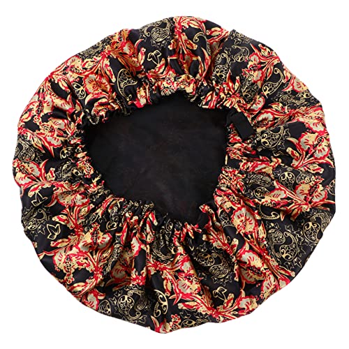 WRITWAA Verstellbare Satin Schlafhaube für Damen Doppelseitige Haarhaube mit Orchideen Schützt Kissen und Sorgt für Gepflegtes Haar während Nacht von WRITWAA