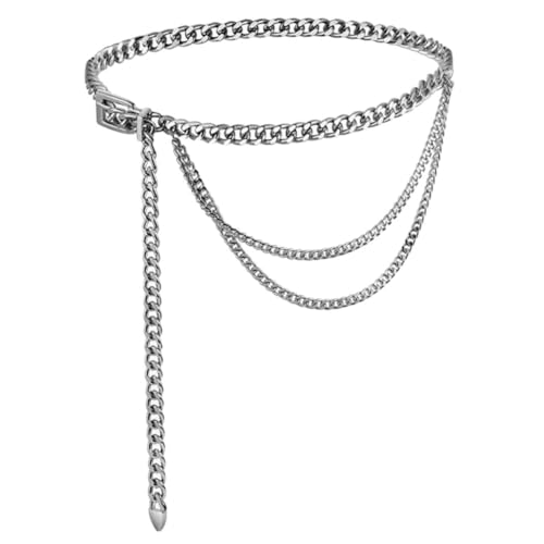 WRITWAA Kettengürtel Für Damen Taillengürtel Aus Metall Langer Körpergürtel Mit Verstellbarem Design Zum Kombinieren Mit Kleidern Jeans Und Hosen von WRITWAA