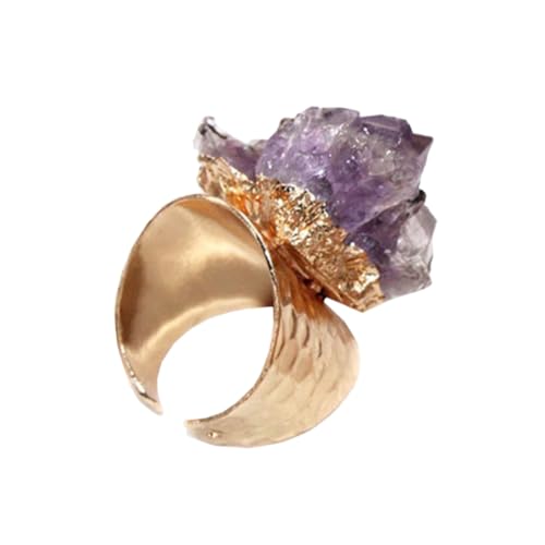 WRITWAA Verstellbarer Agat Ring Damen Offener Design Kreativer Schmuck Edelstein Modeschmuck Elegant Für Alltag Party von WRITWAA