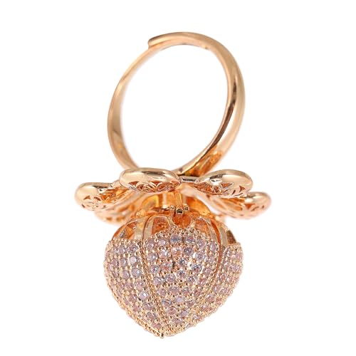WRITWAA Verstellbarer Offener Rosenring mit Funkelnden Zirkonia Modischer Fingerring aus Langlebigem Material Femininer Schmuck für Damen und Besondere Anlässe von WRITWAA