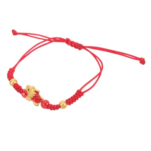 WRITWAA Verstellbares Rotes Drachen-armband Geflochtenes Chinesisches Sternzeichen Schmuckstück für Damen und Herren Leichtes Glücksbringer-band mit Traditionellem Design und Modernem Stil von WRITWAA