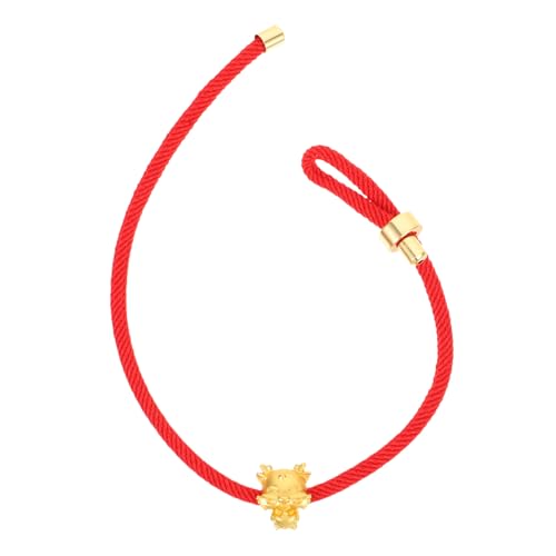 WRITWAA Verstellbares Rotes Drachenarmband Chinesisches Neujahr Schmuck Kultur Symbol Glücksbringer Handgewebtes String Bracelet Für Damen Und Herren von WRITWAA