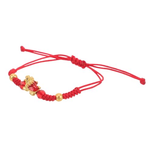 WRITWAA Verstellbares Rotes Seilarmband mit Geflochtenem Drachen Charm Chinesisches Zodiac Armband für Damen und Herren Handgefertigt Glücksbringer für Alltag und Neujahrsfeiern von WRITWAA