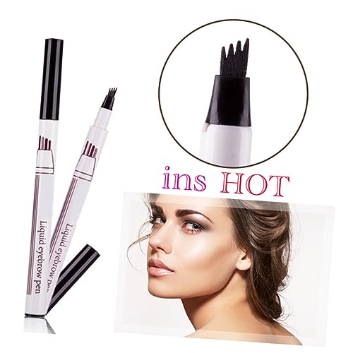 WRITWAA Augenbrauenstift Flüssig Für Frauen Mit Vier Zacken Pinsel Wasserfest Und Schweißfest Langlebiger Augenbrauenpinsel Zum Zeichnen Natürlicher Augenbrauen von WRITWAA
