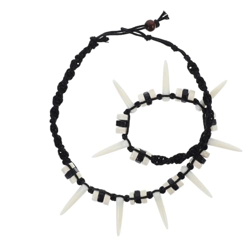 WRITWAA Anhänger Halskette Für Damen Und Herren Mit Künstlichem Wolfszahn Halskette Im Ethno Stil Für Erwachsene Und Jugendliche von WRITWAA