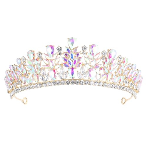 WRITWAA Vintage Barock Brautkrone Strass Hochzeit Tiara Stirnband für Braut Braut Prinzessin Abschlussball Geburtstag Hochzeit Festzug Abschlussball Homecoming Kostümparty von WRITWAA
