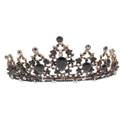 WRITWAA Vintage Barock Krone Schwarz Luxuriöse Braut Haarschmuck Bequemes Geburtstags Headgear Hochzeit Tiara für Damen und Festliche Anlässe von WRITWAA