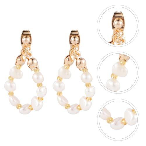 WRITWAA Vintage Court Style Perlenohrringe Damen Tropfen Ohrringe aus Stilvolle Hängende Süßwasserperlen Ohrstecker für Alltag und von WRITWAA