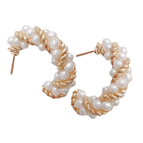 WRITWAA Vintage Damen Ohrstecker mit Geometrischen Perlen Leichte Creolen Ohrringe aus Metall für Teenager Mädchen Eleganter Ohrschmuck als Geschenkidee Langlebig und Komfortabel von WRITWAA