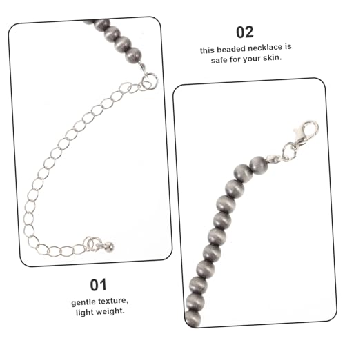 WRITWAA Vintage Damen Perlenkette Ccb Elektroplattiert Retro Runde Perlen Halskette Modeschmuck Schmuckset für Alltag Party von WRITWAA