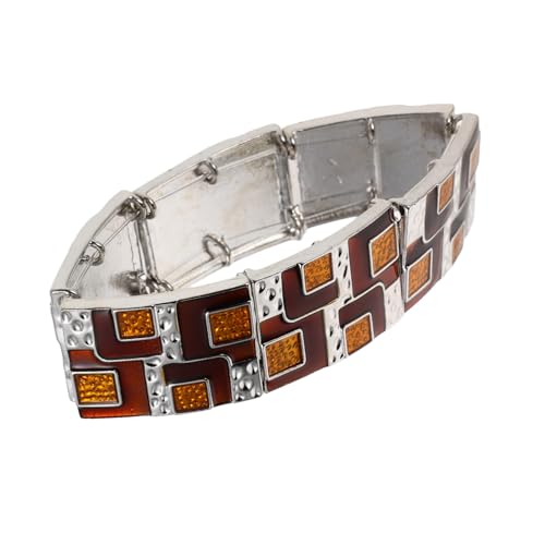 WRITWAA Vintage Geometrischer Breiter Metall-bangle für Damen Elastisches Übergroßes Boho-chunky Armband Flexibler Modischer Statement-armreif für Alltag und Festliche Anlässe von WRITWAA