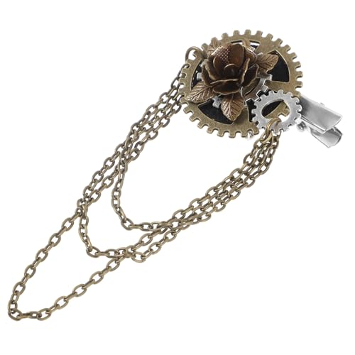WRITWAA Corsage-brosche Und Retro-haarspange Aus Metall Steampunk- -haarnadel Für Damen Vintage-kopfschmuck Mit Ketten Haarspange Als Accessoire Für Verschiedene Anlässe von WRITWAA