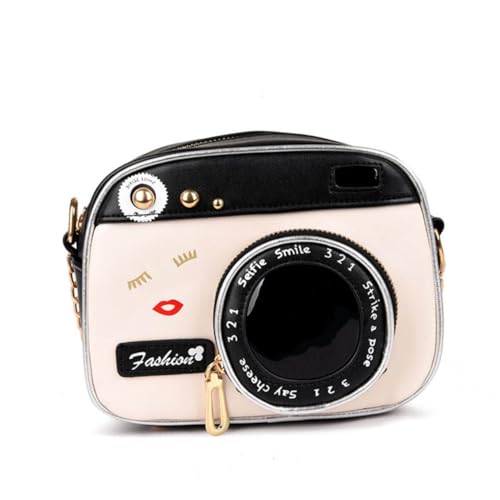 WRITWAA Vintage Kameraform Kleine Damen Umhängetasche Schicke Handtasche Messenger Bag Schwarz Lange Schultertasche Für Arbeit Reisen Freizeit Schwarz von WRITWAA