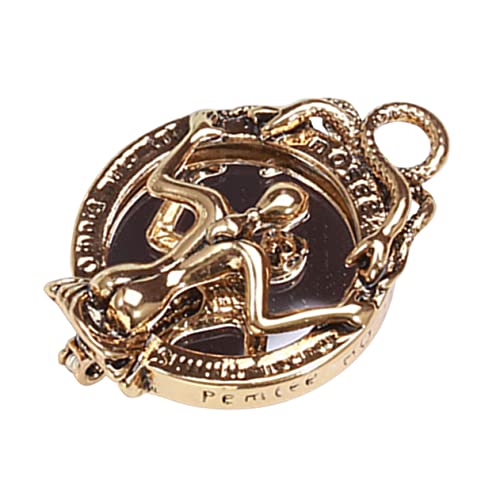 WRITWAA Vintage Punk Skeleton Brosche Anstecknadel Goldfarben mit Spiegel Design Modisches Schmuckaccessoire für Damen und Herren Vielseitig für Kleidung Taschen Schals als Anhänger von WRITWAA
