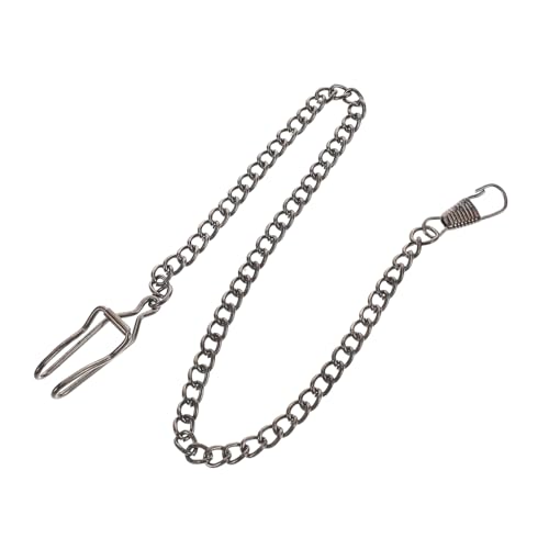 WRITWAA Vintage Taschenuhr Kette Metalllegierung Retro Pocket Watch Chain Gunmetal Schwarz Stilvolle Clip Kette für Herren Robust und Vielseitig für Business und Freizeit von WRITWAA