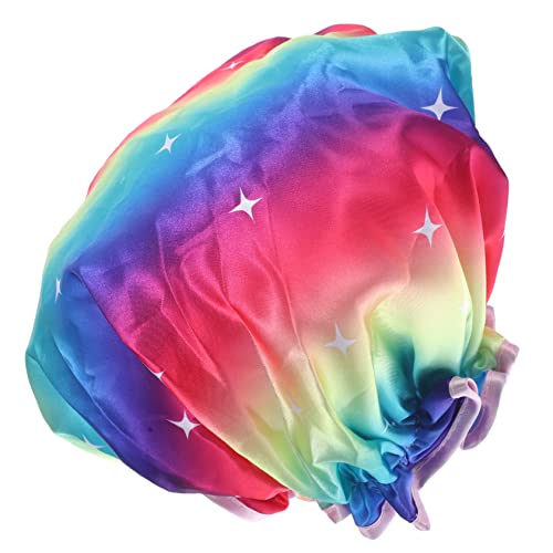 WRITWAA Wasserdichte Duschhaube Aus Fleece Haartrocknerhaube Badehaube Duschhauben Für Damen Hut Damenhüte Für Damen Satinhaube Badehaube Spa Hut Mikrofaser Haartrocknungshaube von WRITWAA