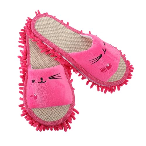 WRITWAA Weiche Waschbare Mop-slippers mit Niedlichem Cartoon-design Wiederverwendbare Mikrofaser-bodenschuhe Rutschfest Angenehm für Müheloses Reinigen und Entspannte Hausarbeit von WRITWAA