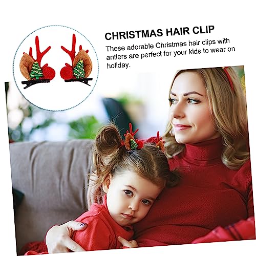 WRITWAA Weihnachtliche Hirschgeweih Haarspangen Bunte Party Haarschmuck für Junge Mädchen Festliche Haarklammern mit Langlebiger Verarbeitung und Auffälligem Design von WRITWAA