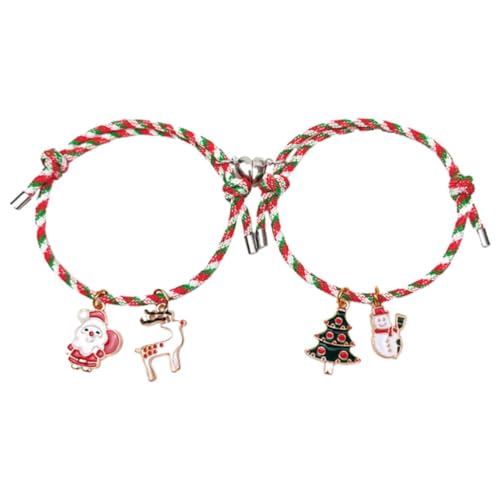 WRITWAA Weihnachtliche Partner Armbänder Geflochtene Langlebige Weihnachtsarmbänder für Freunde Verstellbar Leicht und Bequem Geschenk zu Weihnachten von WRITWAA