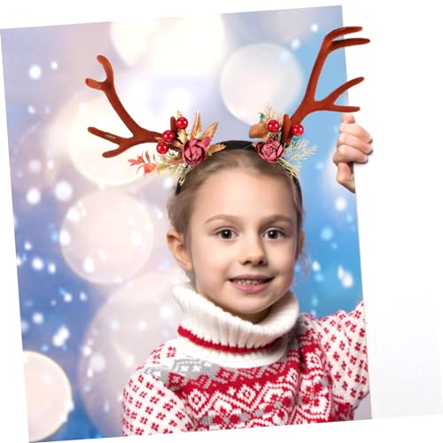 WRITWAA Weihnachtlicher Hirschgeweih Haarreif Leichtes Bequemes Stirnband mit Detailreichem Rentier Geweih Design Festliche Kopfbedeckung für Weihnachtsfeiern und Winterpartys für von WRITWAA