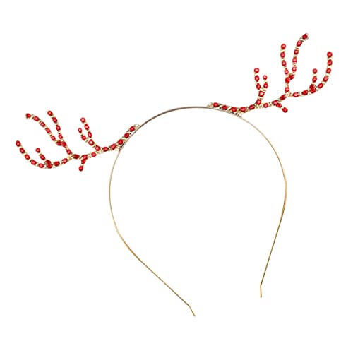 WRITWAA Weihnachtlicher Strass Rentier Geweih Haarreif Leichter Verformungsfester Kopfschmuck mit Festlichem Design Passend für Kopfgrößen für Weihnachtskostüme und Festliche Feiern von WRITWAA