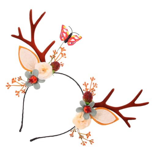 WRITWAA Weihnachtliches Rentiergeweih Haarreif Leichtes Komfortables Party Kopfschmuck für Erwachsene Realistisches Geweih Design Langlebiges Material Festliche Erzeugend von WRITWAA