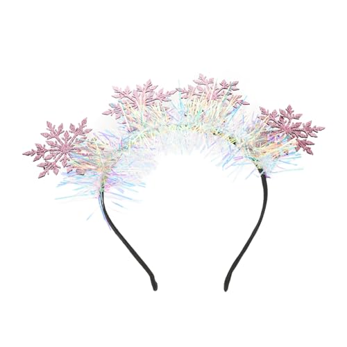 WRITWAA Schneeflocken Haarband Für Weihnachten Elastischer Haarschmuck Silbernen Schneeflocken Für Mädchen Und Junge Mädchen Zu Feiertagen Und Partys von WRITWAA