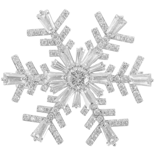 WRITWAA Weihnachtsbrosche: Schneeflocken-Strassbrosche für Feiertage, Hochzeiten und Partys – elegante Anstecknadel für Anzüge, Hemden und Mäntel von WRITWAA