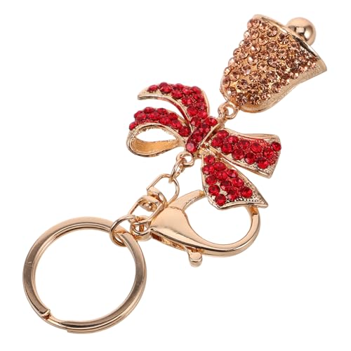 WRITWAA Rhinestone Weihnachts Schlüsselanhänger Mit Glockenanhänger Und Schleifen-Design Funkelnde Handtaschen-Dekoration Für Festliche Anlässe Und Persönliche von WRITWAA