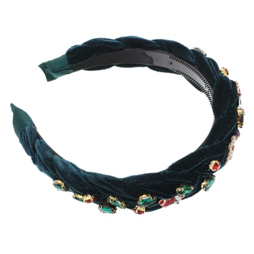 WRITWAA Weihnachts-stirnband Mit Schmuck-verzierungen Breites Stirnband Für Damen Haarreifen-accessoire Für Feiertagspartys Grün Schneeflocken-dekoration Make-up-haarschmuck von WRITWAA