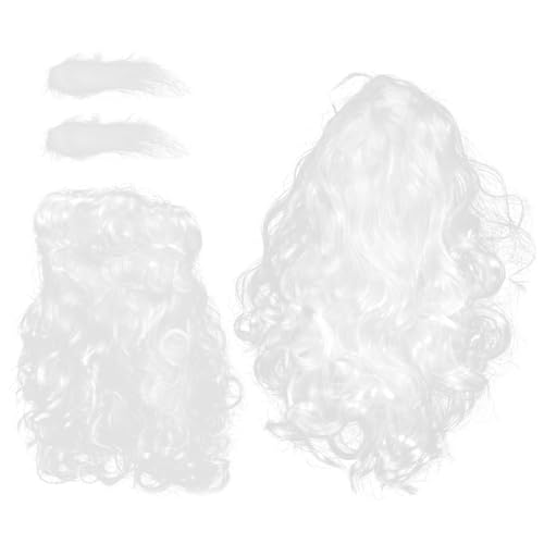 WRITWAA Weihnachtsmann Bart Weihnachtsanzüge weihnachtsmann verkleiden zubehör Weihnachtsmann Haarteil Weihnachtsmann Cosplay Perücke Weihnachtsmann Perücke Weihnachtsmann-Augenbraue von WRITWAA