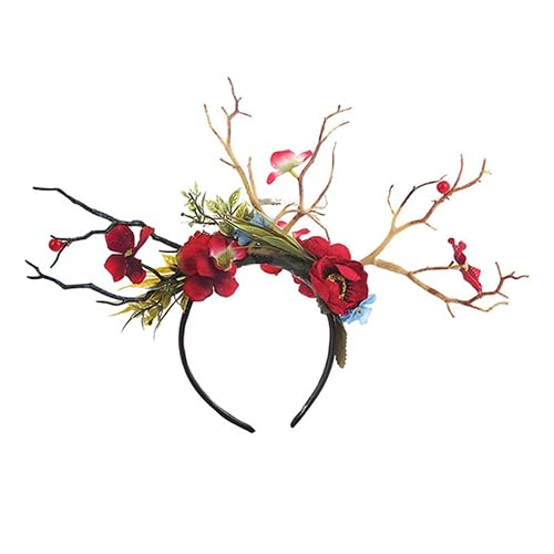 WRITWAA Weihnachtszweig Haarreif Wald Haarschmuck Weihnachts Stirnband Cosplay Kopfbedeckung Weihnachts Bands Für Party Feiertage von WRITWAA