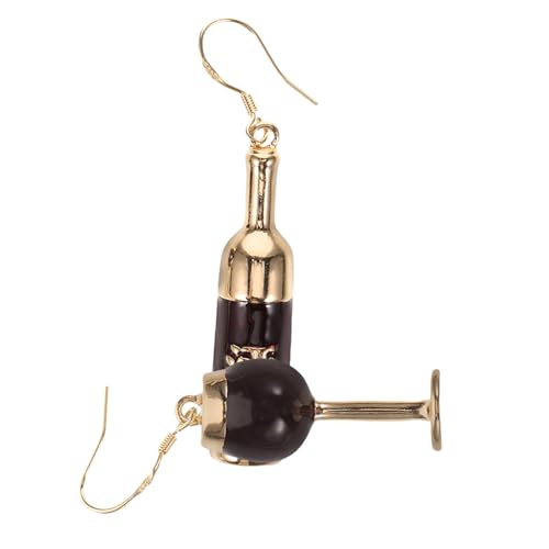 WRITWAA Weinflasche und Weinglas Ohrringe Damen Modische Rote Dangle Ohrhänger aus Sicherer Legierung Charmanter Schmuck für Frauen Geschenkidee von WRITWAA