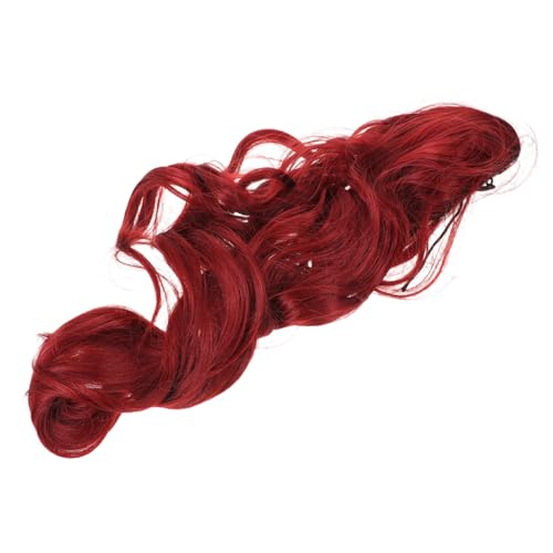 WRITWAA Wellig Lockierte Synthetische Ponytail Extension mit Claw Clip Natürlicher Volumen-look Langlebig und Bequem Fester Sitz für Frauen bei Events und Alltag Roter Pferdeschwanz von WRITWAA